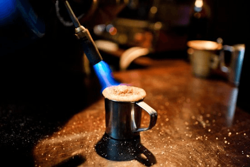 "soldered" coffee with caramel crust;
