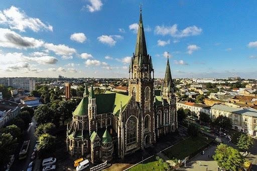 The observation deck of the Church of Saints Olga and Elizabeth